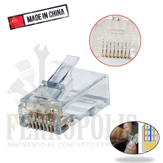 CONECTOR CABLE INTERNET RJ 45 COMERCIAL