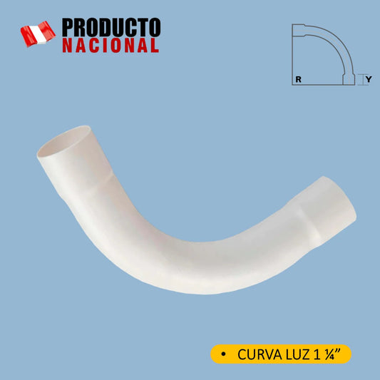 CURVA  LUZ PVC 1 1/4"