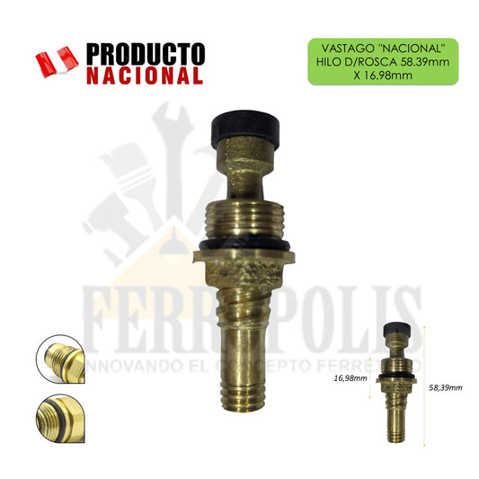 VASTAGO "NACIONAL" HILO D/ROSCA 58.39mm X 16.98mm