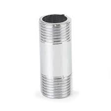NIPLE BRONCE CROMADO 1/2" x 1"