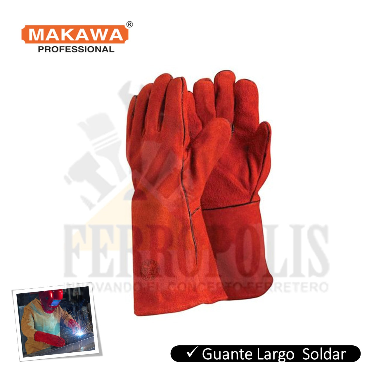 GUANTES SOLDADOR ROJO