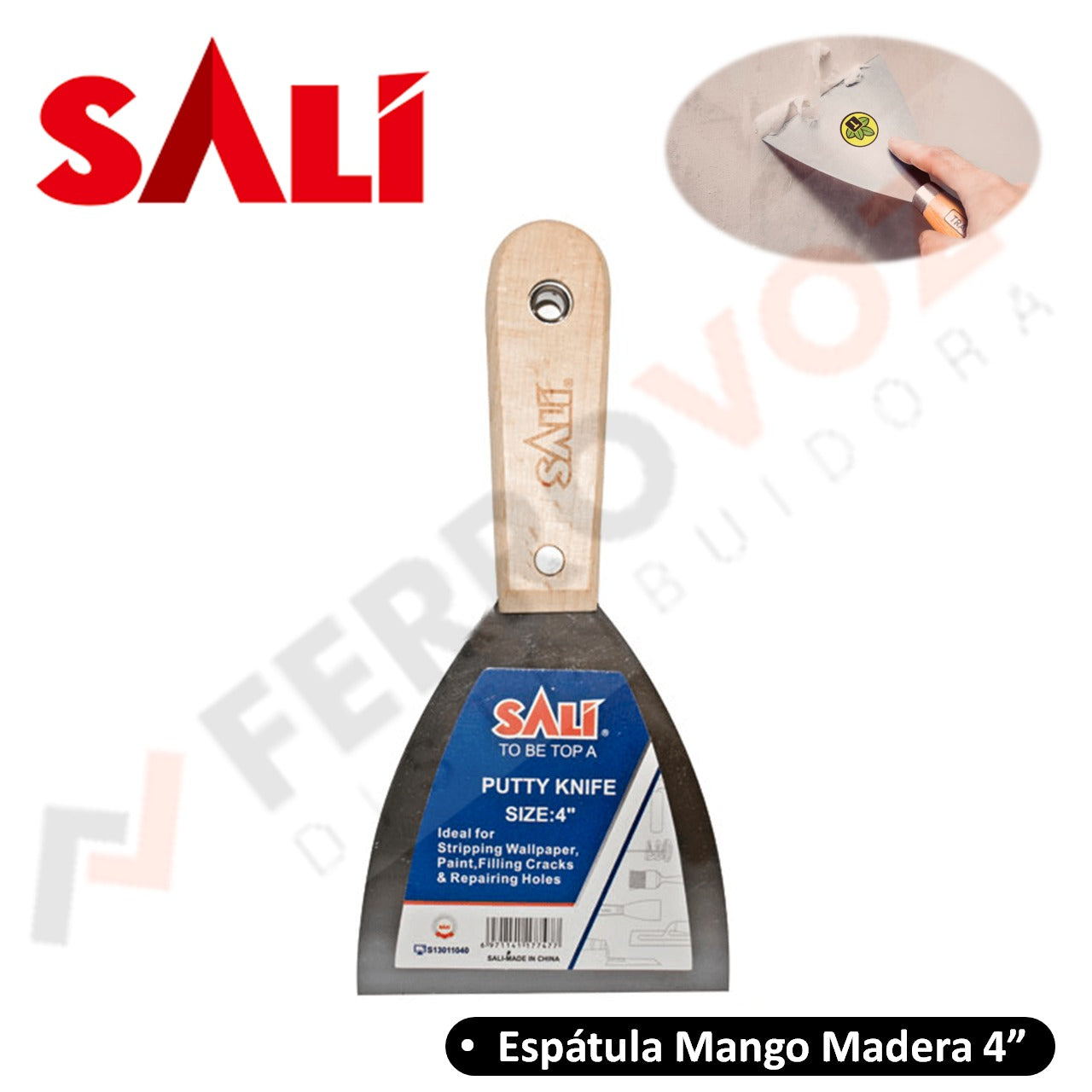 ESPATULA 4" MANGO MADERA PREMIUN