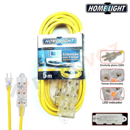 EXTENSION ELECTRICA AMARILLA 5 MT "PREMIUM"