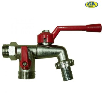 CAÑO JARDINERO MANGO ROJO DE 2 SALIDAS LIVIANO 206GR