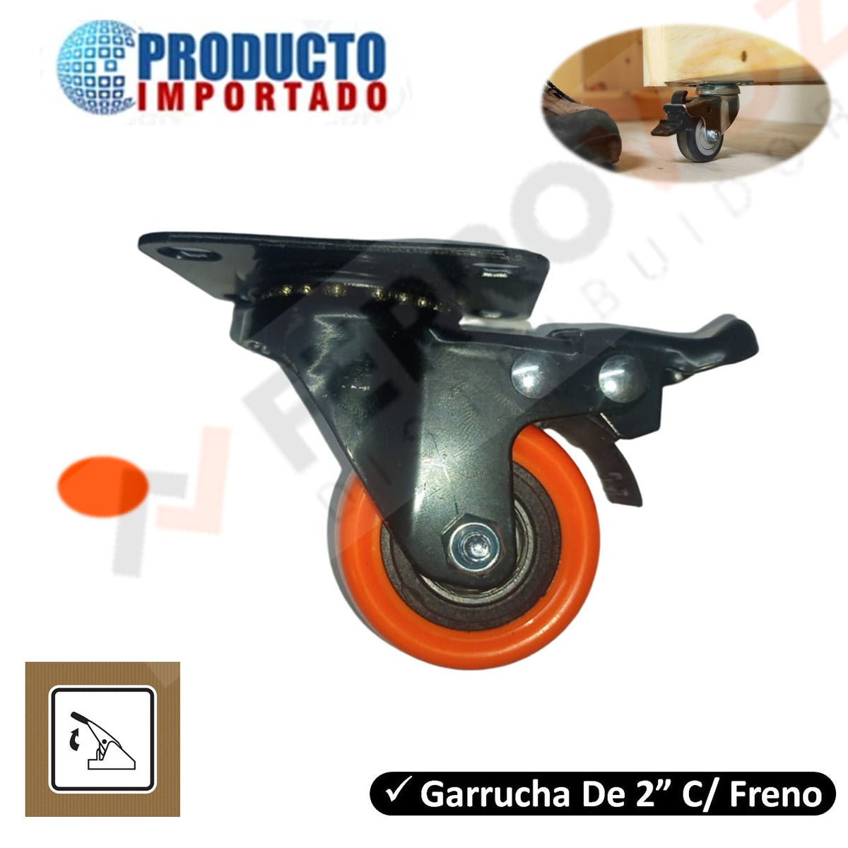 GARRUCHA MOVIL PESADO  C/FRENO 3"  (x und)