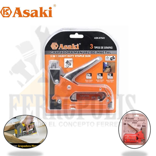 GRAPADORA CLAVADORA METAL 3 EN 1 ASAKI