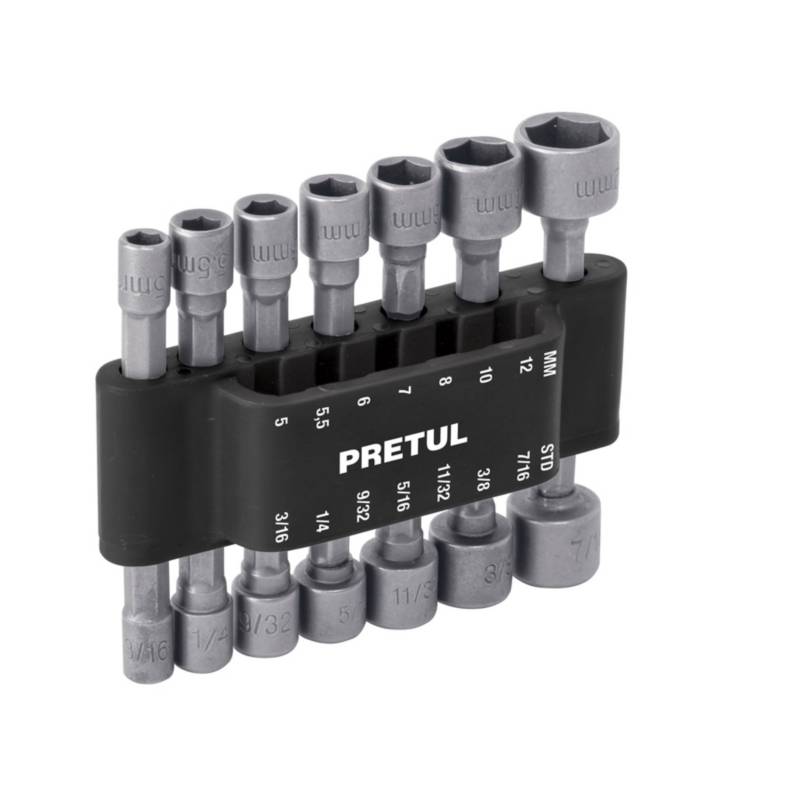 JUEGO DADOS TALADRO (14 PCS) "PRETUL"