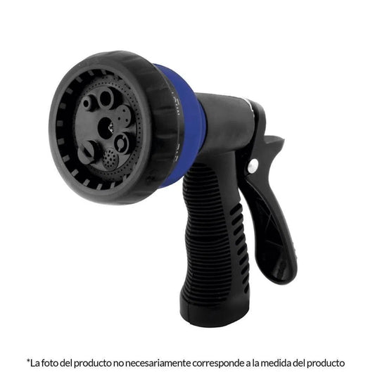 PISTOLA DE RIEGO METALICA/ PVC REGULABLE 7 FUNCIONES "TOOLCRAFT" in. acople