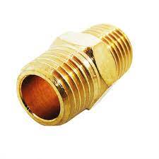 NIPLE BRONCE DADO HEXAGONAL 1/2" X 1 1/2"