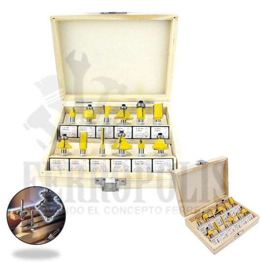 JUEGO FRESAS FRESADORA 12 PZAS