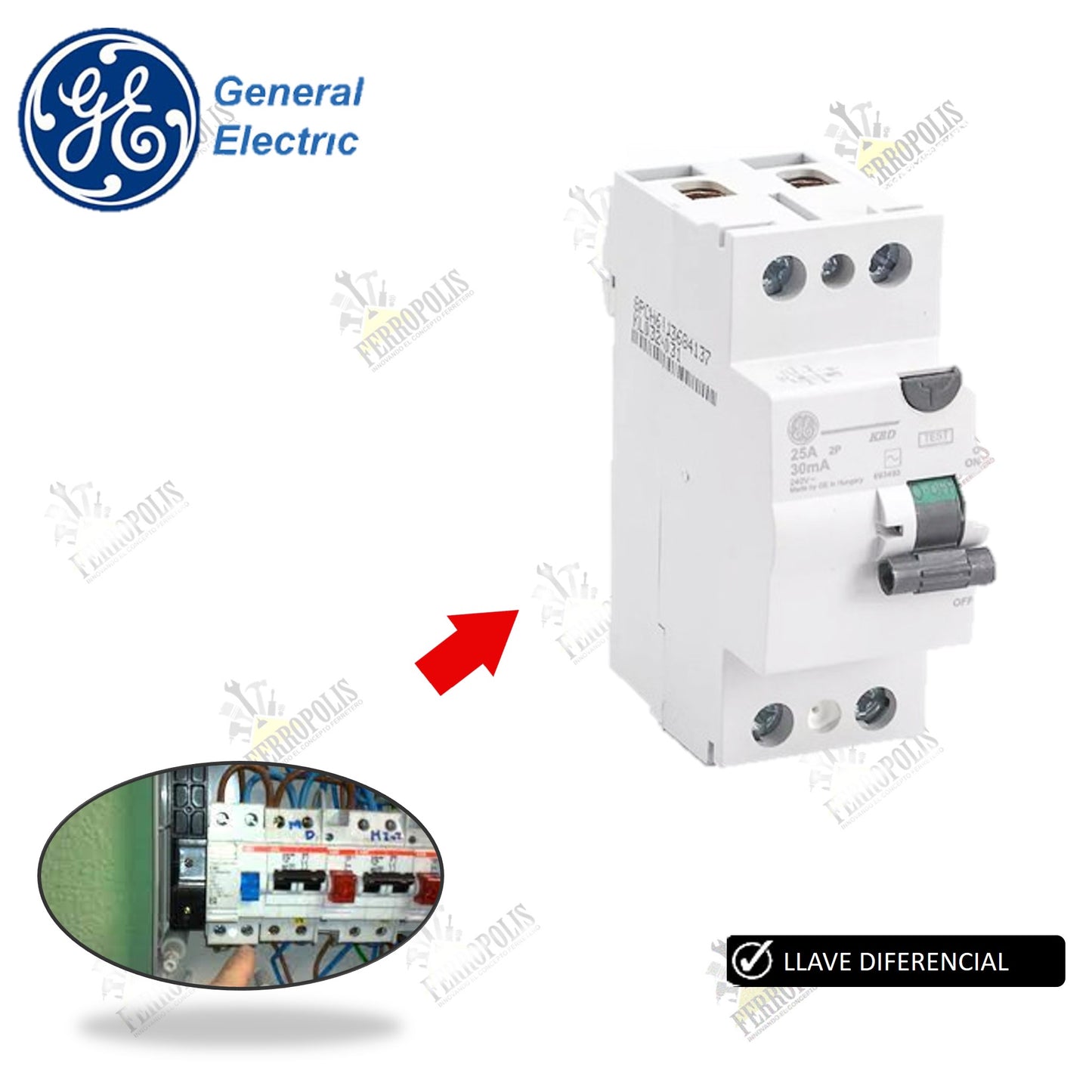 LLAVE DIFERENCIAL MONOFASICA PESADO 25A "GENERAL"