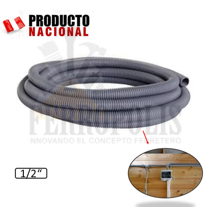 MANGUERA CORRUGADA 1/2" PLOMO ( x metro )