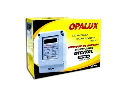 MEDID0R ENERGÍA MONOFÁSICO DIGITAL 220V "OPALUX"