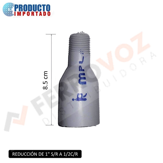 REDUCCION AGUA PVC 1" S/R - 1/2" RE