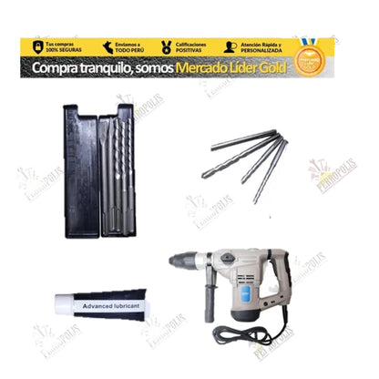 ROTOMARTILLO SDS MAX 1500w Zafiro JapaN C/maleta + Kit Cincel