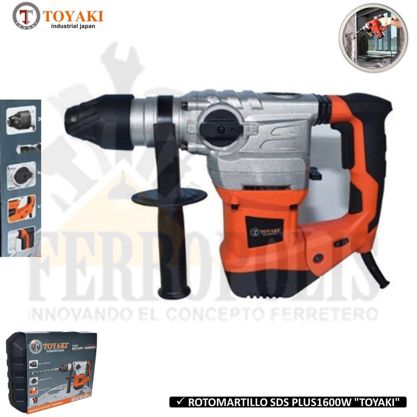 ROTOMARTILLO SDS PLUS 1600W "TOYAKI JAPAN"