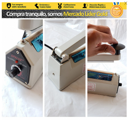 SELLADORA BOLSA 20CM 300W "OPALUX" cuerpo metálico PREMIUM