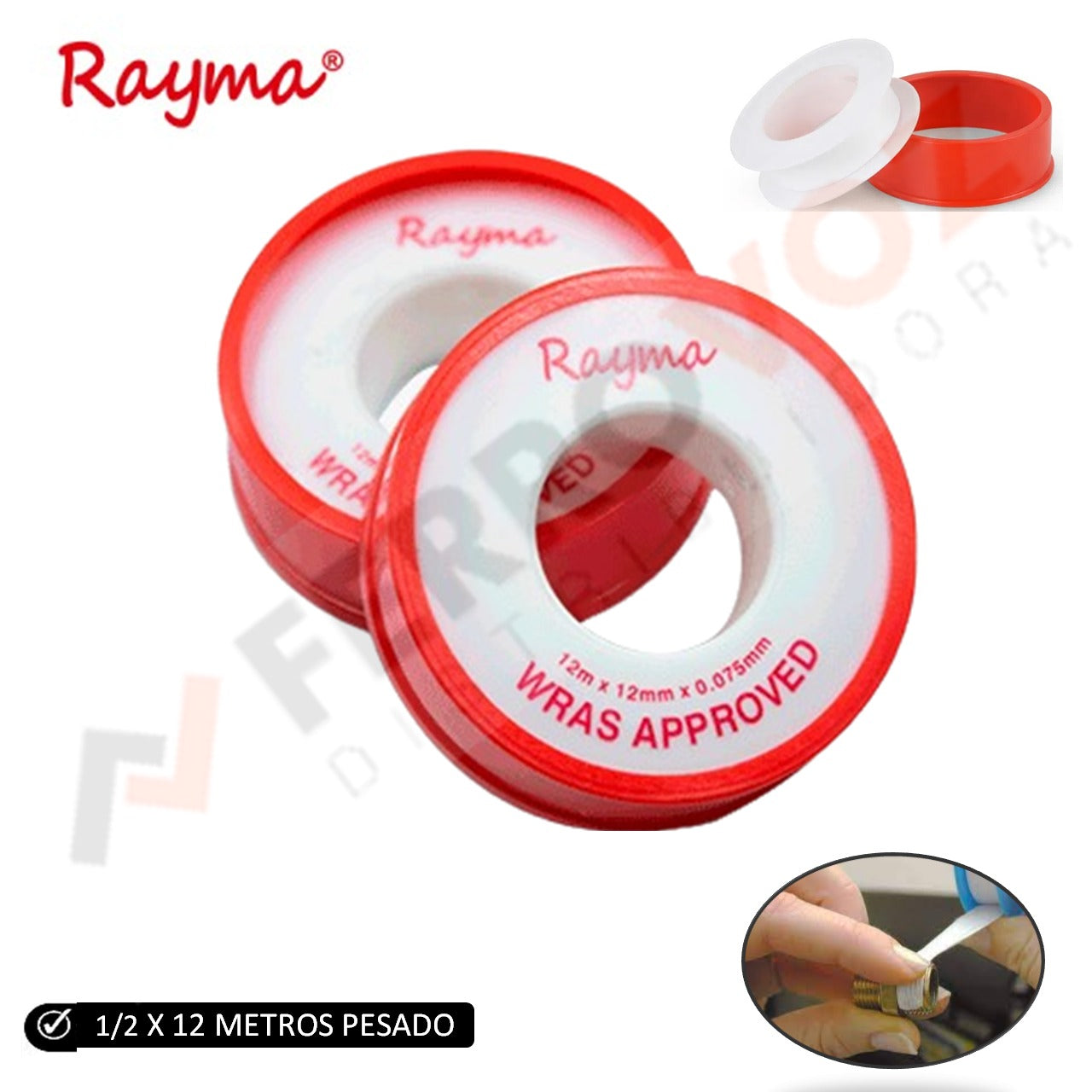 CINTA TEFLON ROJO PESADO 1/2"