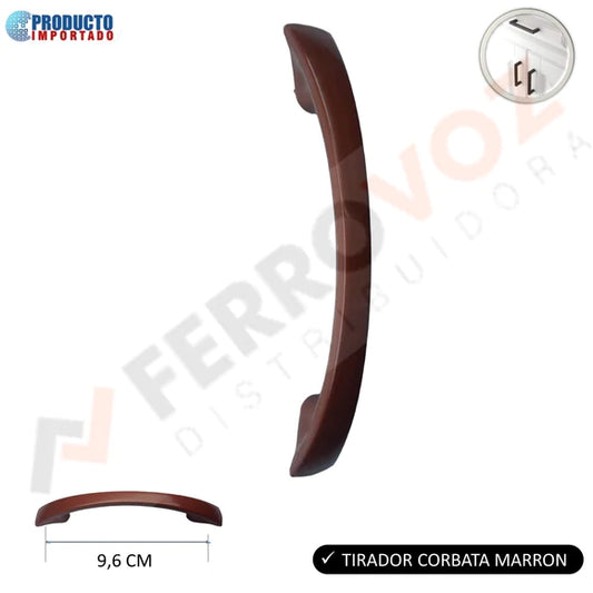 TIRADOR PVC MUEBLE CORBATA MARRON  inc. tornillos