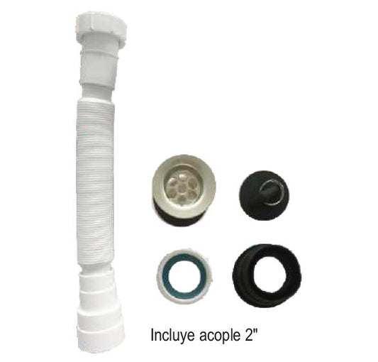 TRAMPA DESAGUE CORRUGADO LAVATORIO "TREBOL"