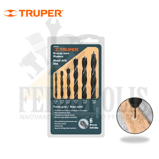 JUEGO BROCAS MADERA (6PCS) "TRUPER"