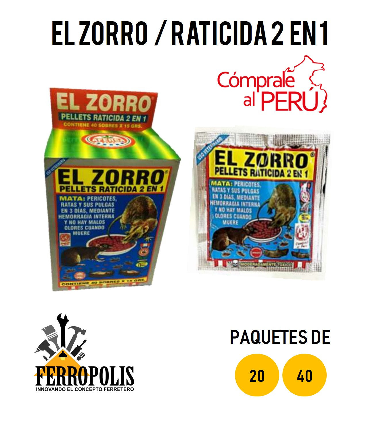 CEBO RATICIDA 2 en 1 "ZORRO"
